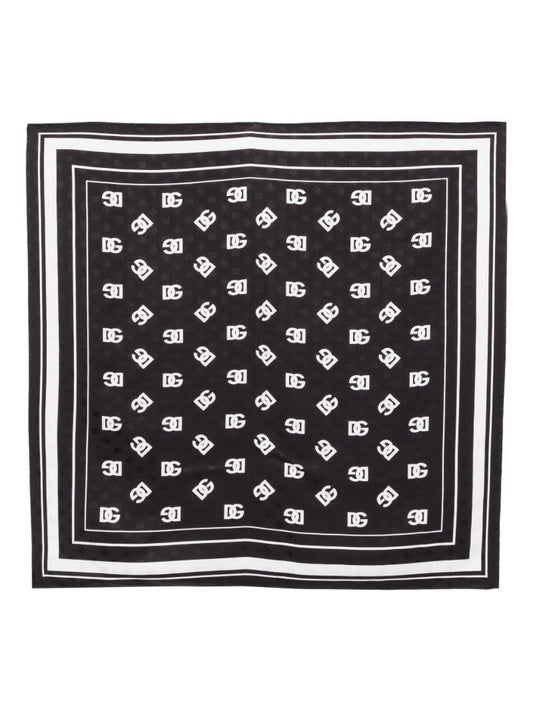 Black Dg Silk Scarf