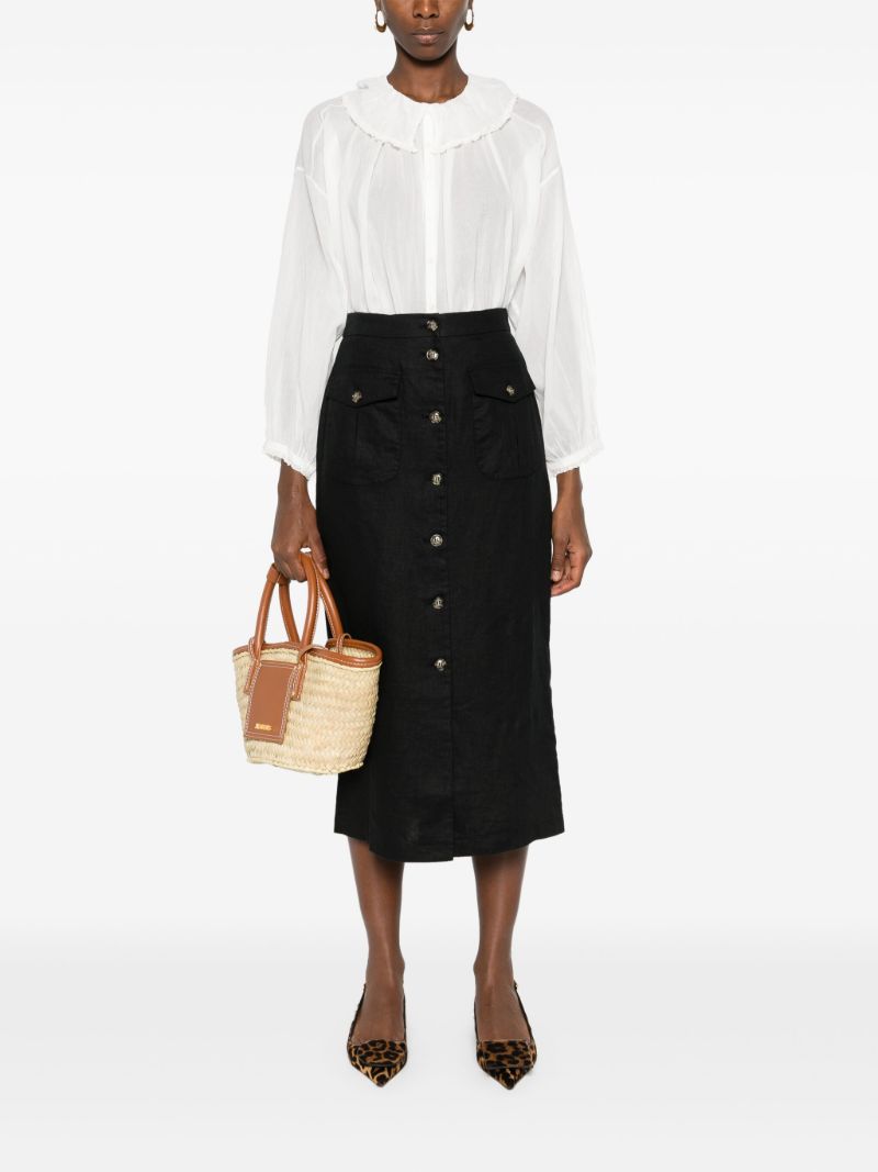 White Ruffled Organic Cotton Blouse