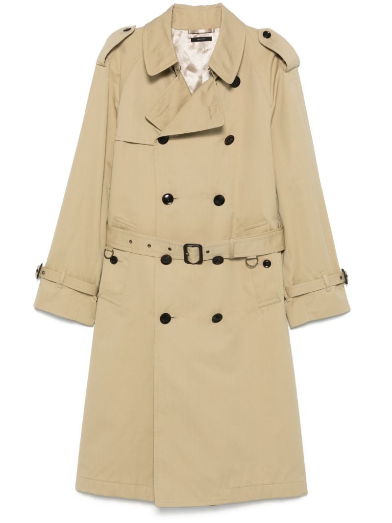 Neutral Double-breasted Trench Coat