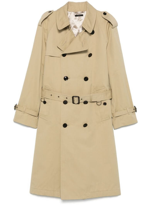 Neutral Double-breasted Trench Coat