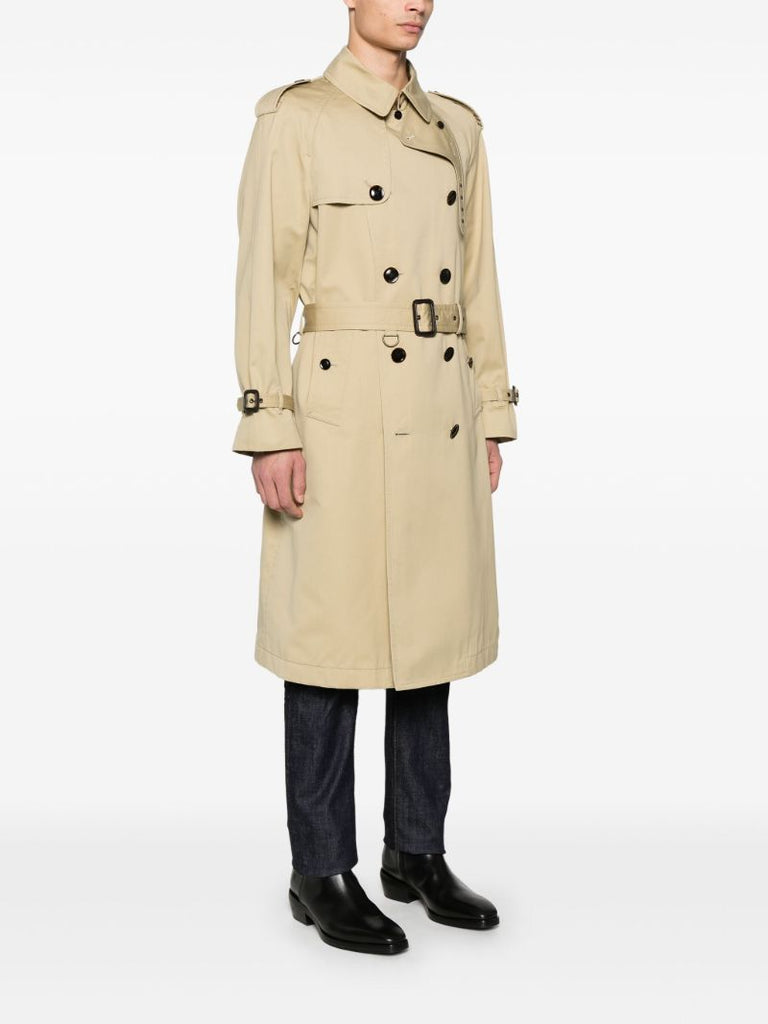 Neutral Double-breasted Trench Coat