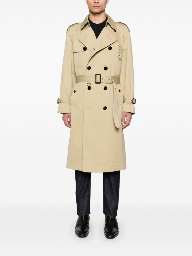 Neutral Double-breasted Trench Coat