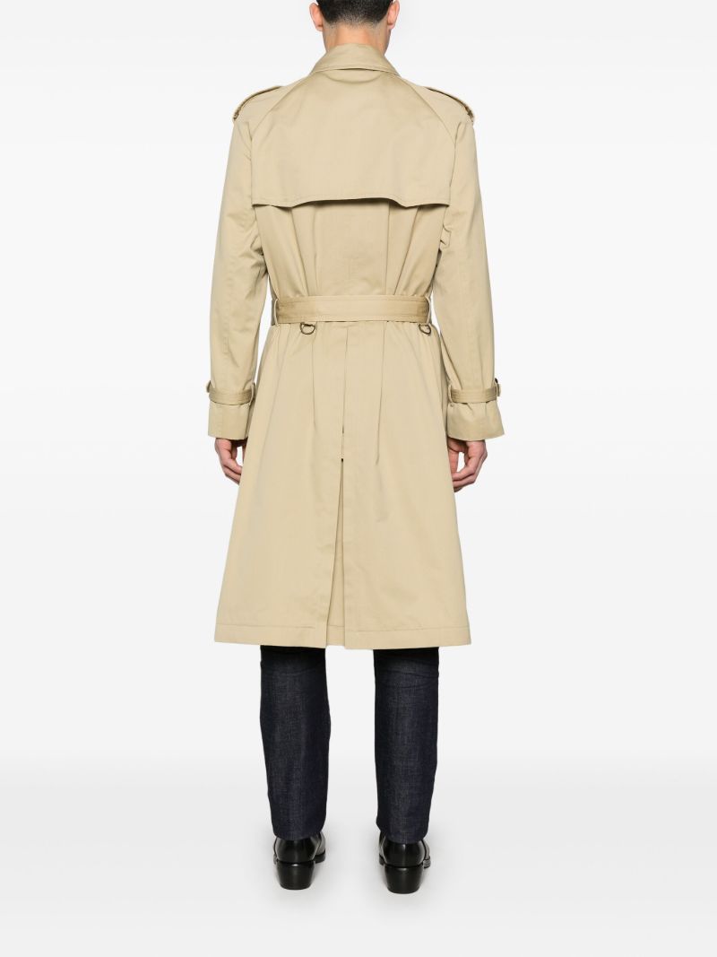 Neutral Double-breasted Trench Coat