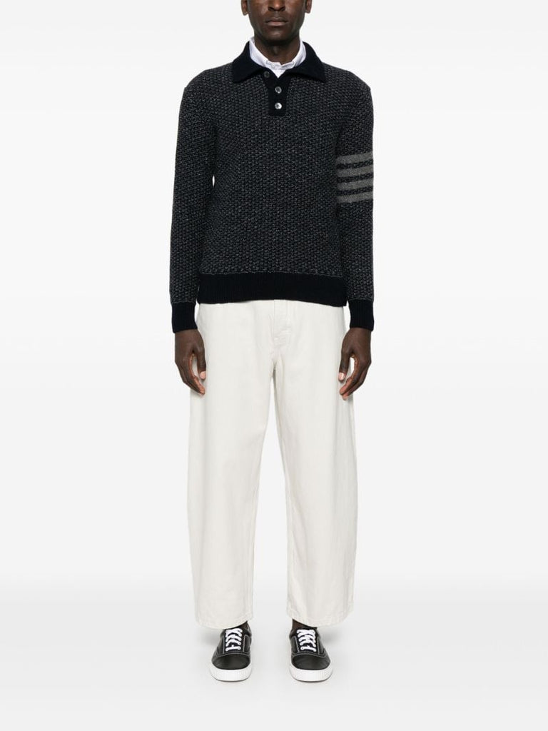 4-bar Tweed Sweater