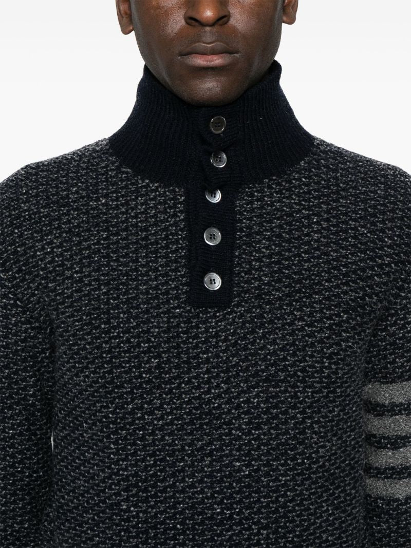 4-bar Tweed Sweater