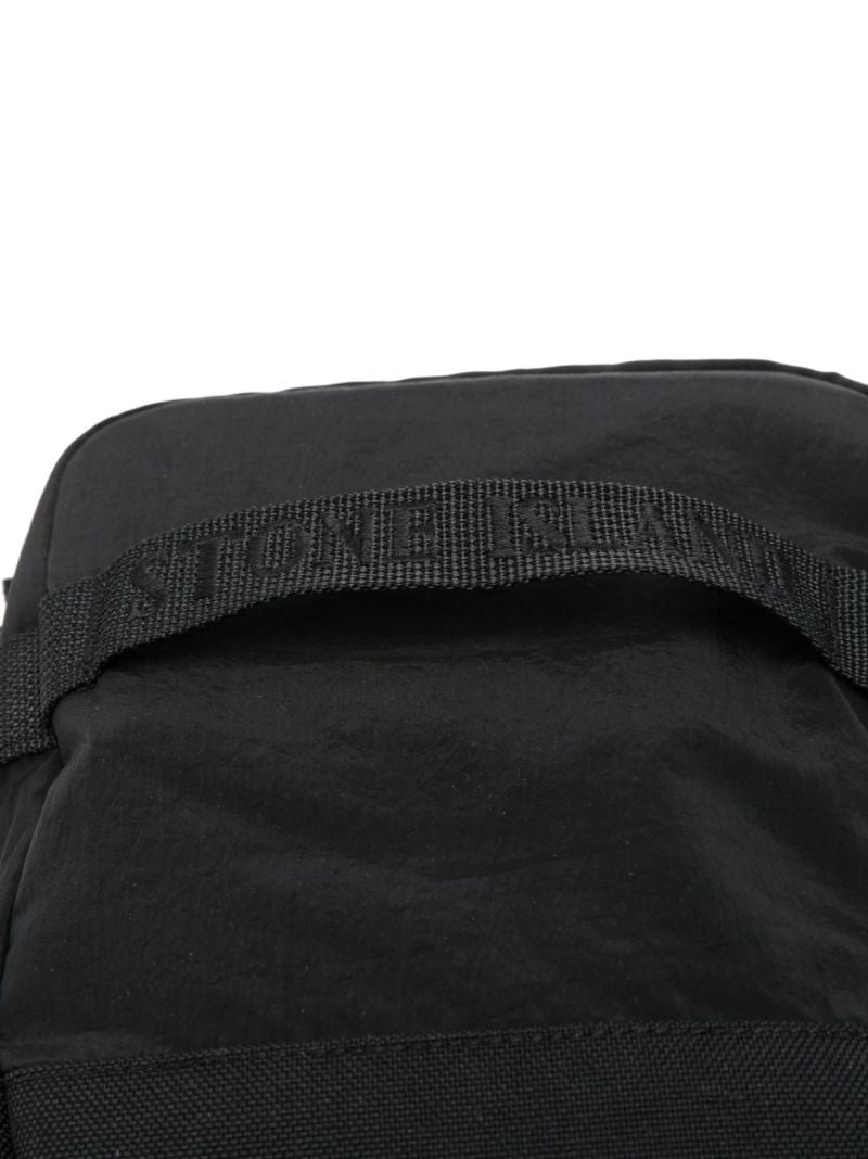 Black Compass-applique Messenger Bag