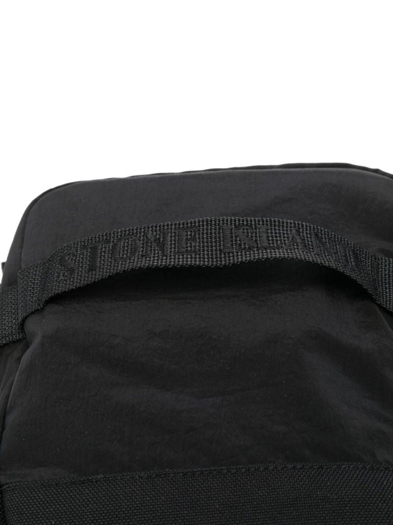 Black Compass-applique Messenger Bag