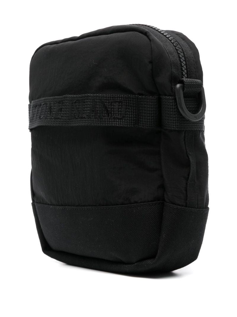 Black Compass-applique Messenger Bag