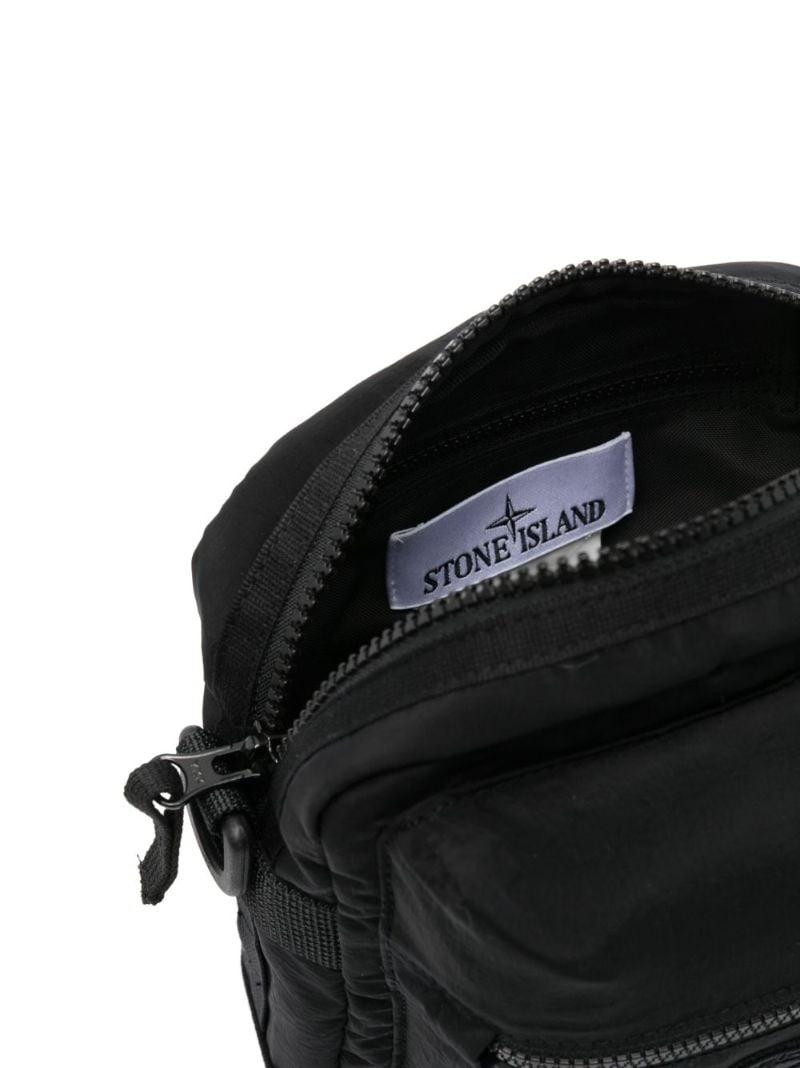 Black Compass-applique Messenger Bag