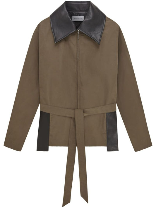Green Belted Zip-up Jacket