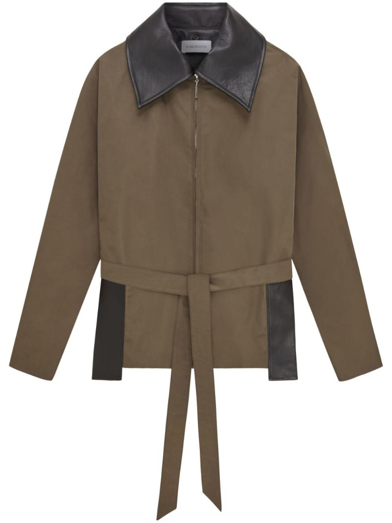 Green Belted Zip-up Jacket