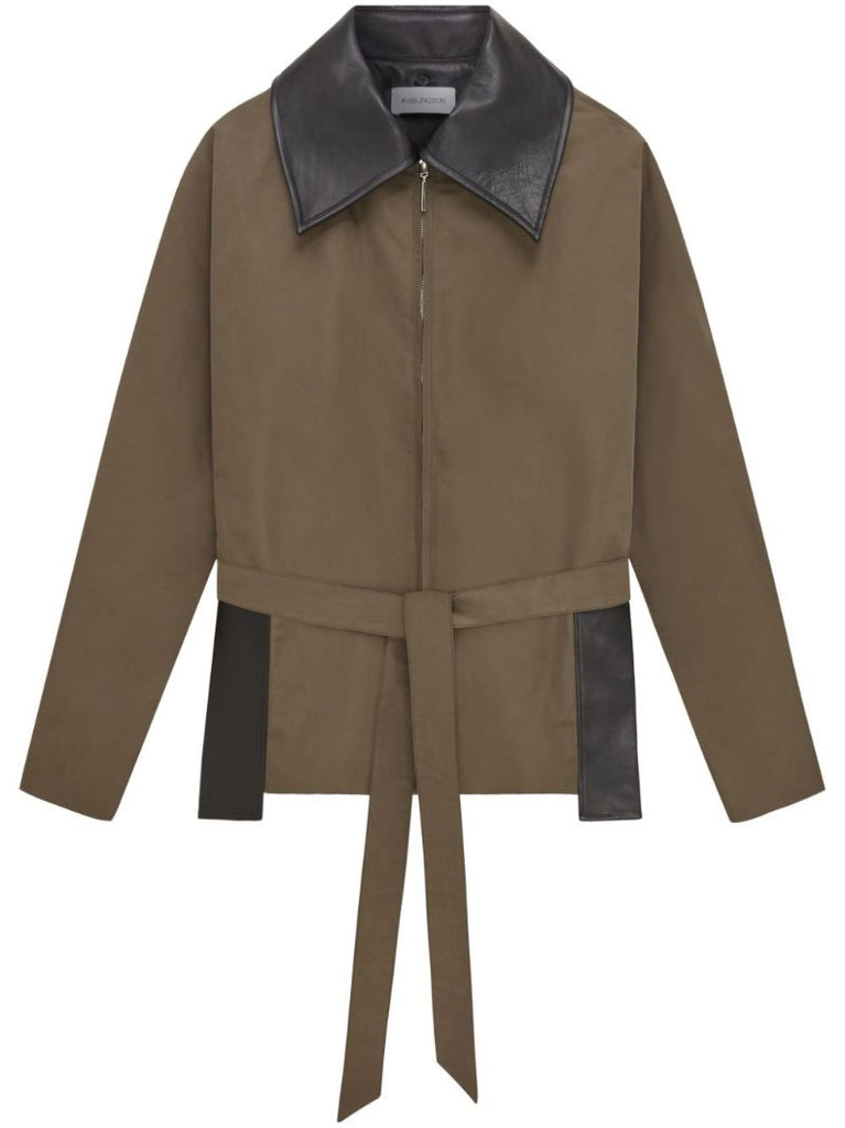 Green Belted Zip-up Jacket