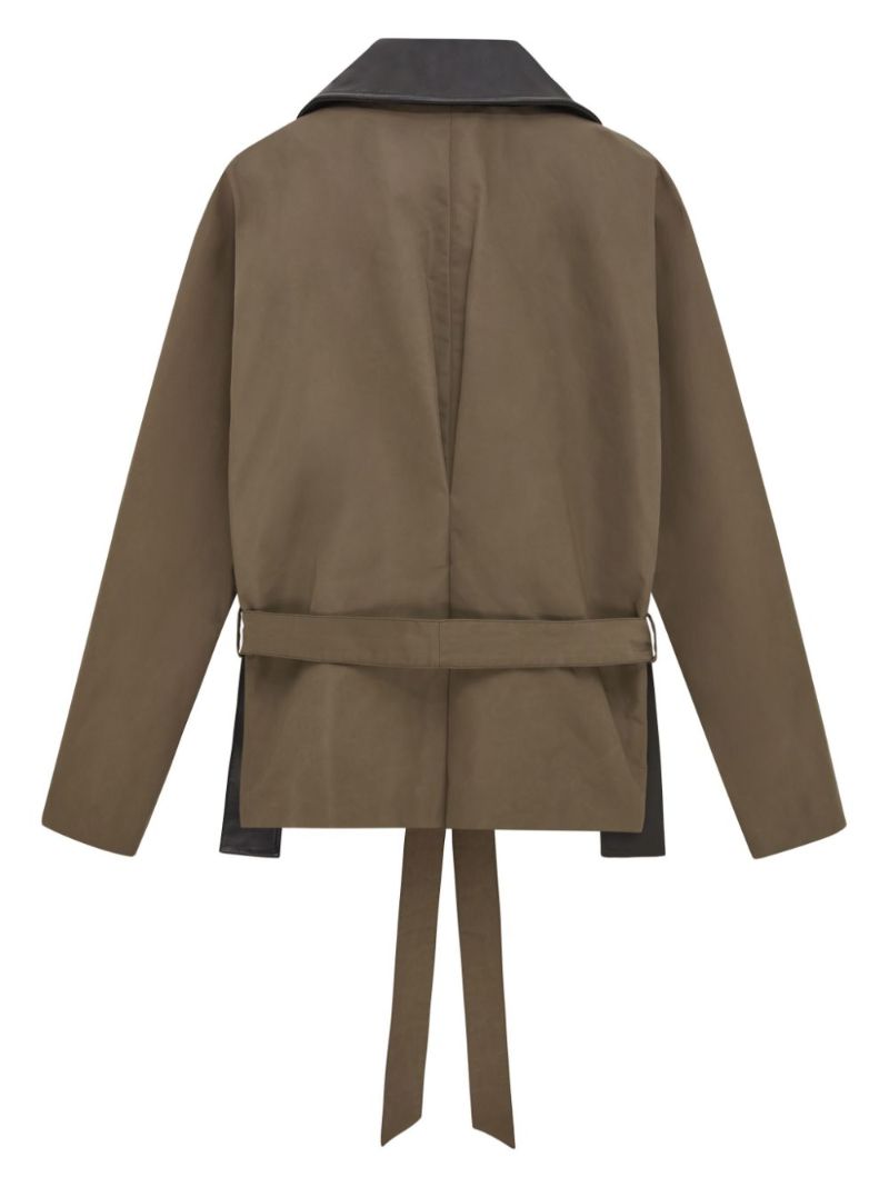 Green Belted Zip-up Jacket