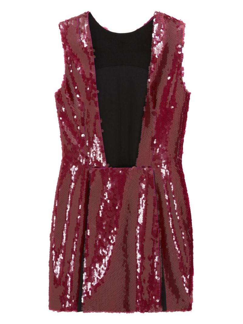 Red Sequin-embellished Mini Dress