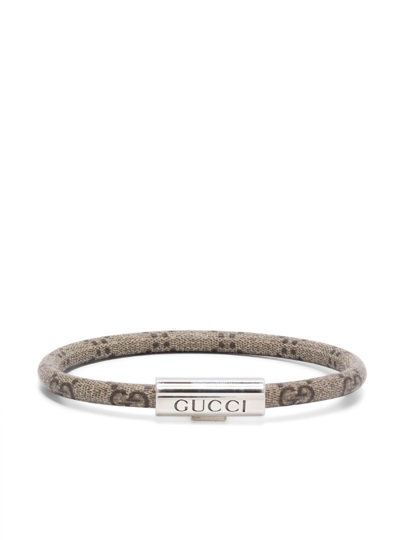 Logo-engraved Leather Bracelet