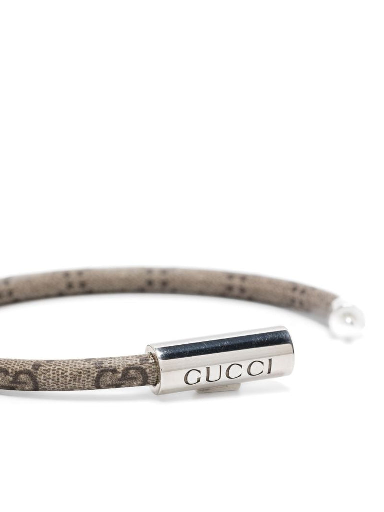 Logo-engraved Leather Bracelet