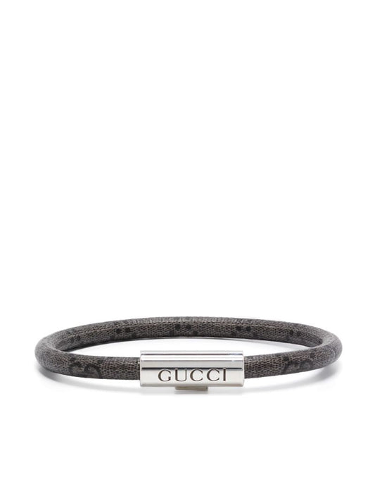 Logo-engraved Leather Bracelet