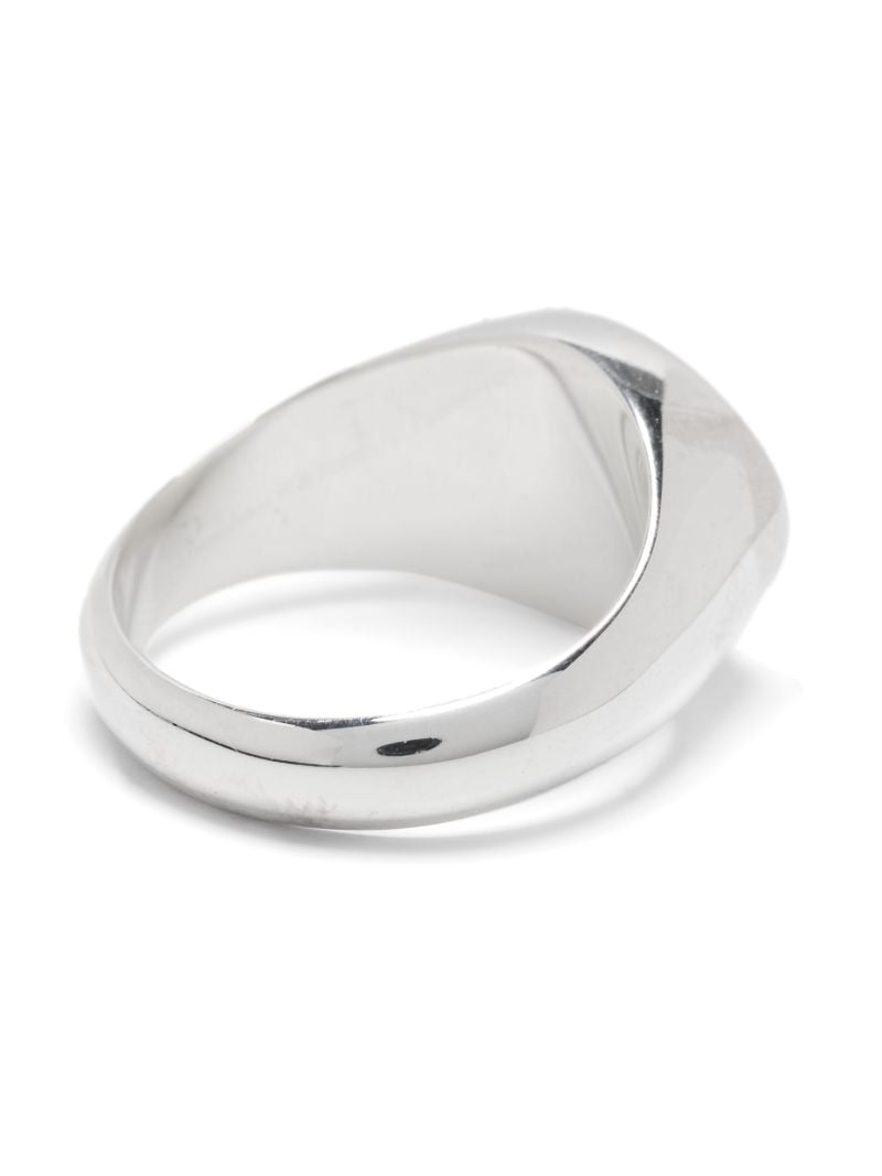 Sterling Silver Logo-engraved Signet Ring