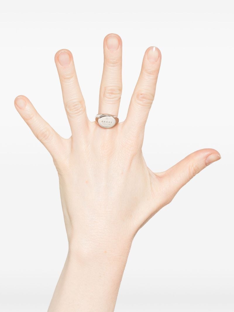 Sterling Silver Logo-engraved Signet Ring