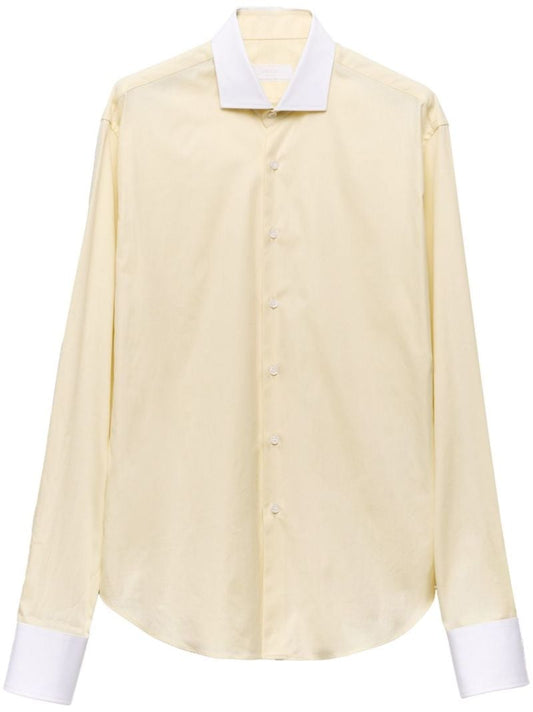 Yellow Two-tone Cotton Shirt