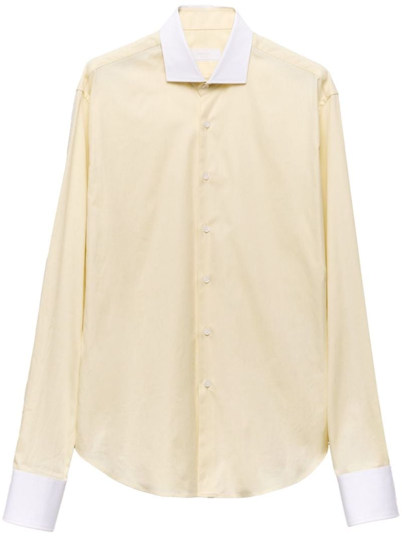 Yellow Two-tone Cotton Shirt