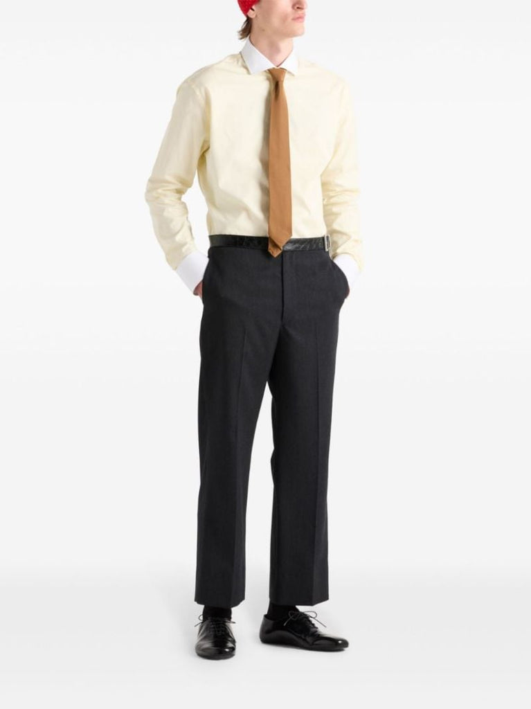 Yellow Two-tone Cotton Shirt