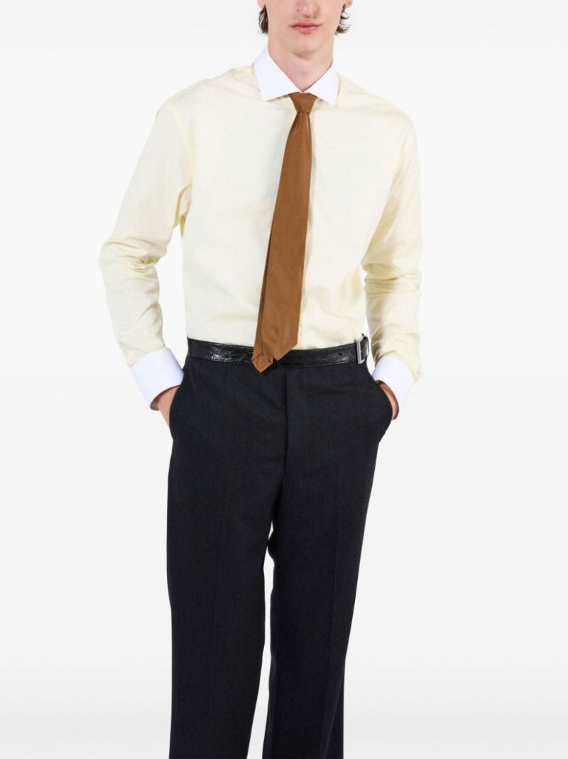 Yellow Two-tone Cotton Shirt