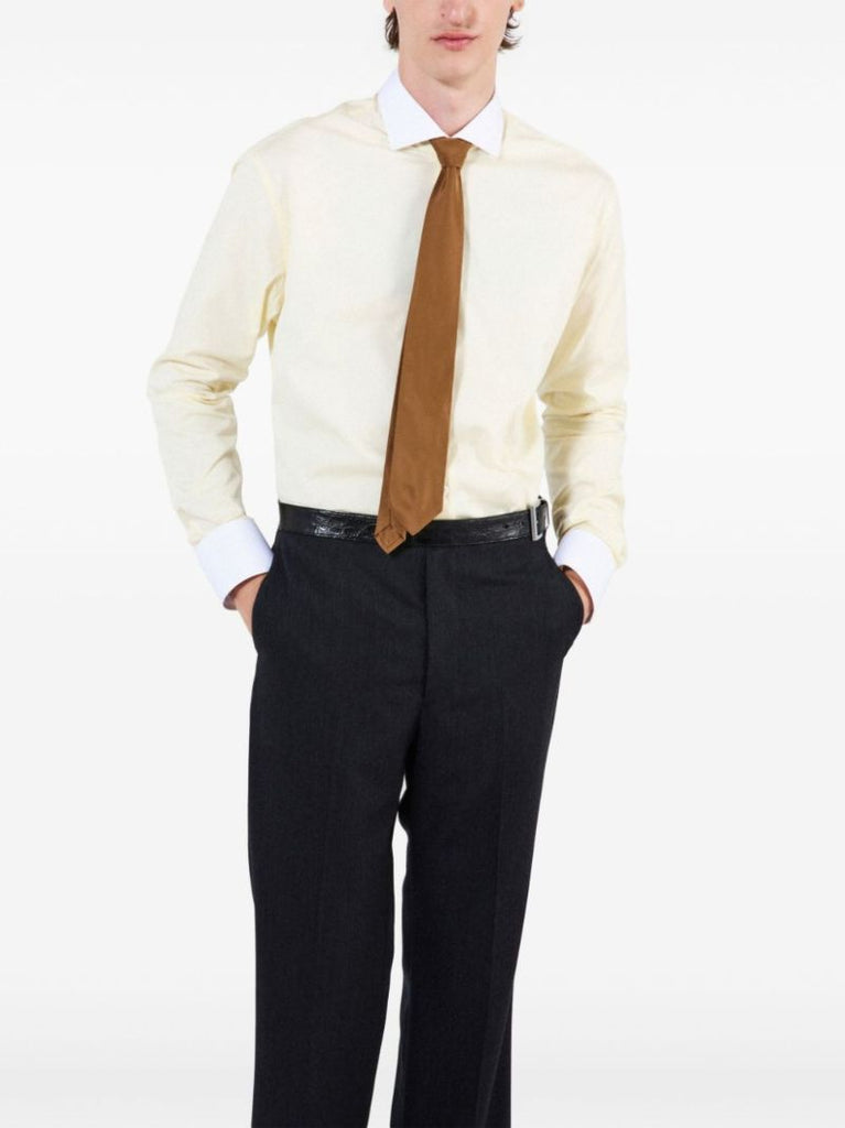 Yellow Two-tone Cotton Shirt