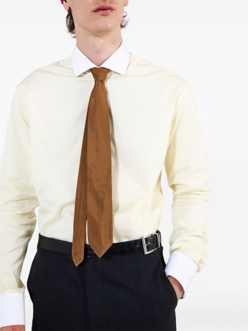 Yellow Two-tone Cotton Shirt