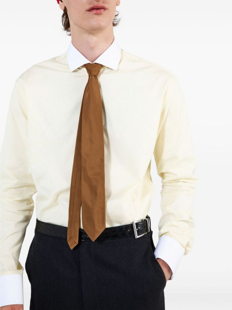 Yellow Two-tone Cotton Shirt