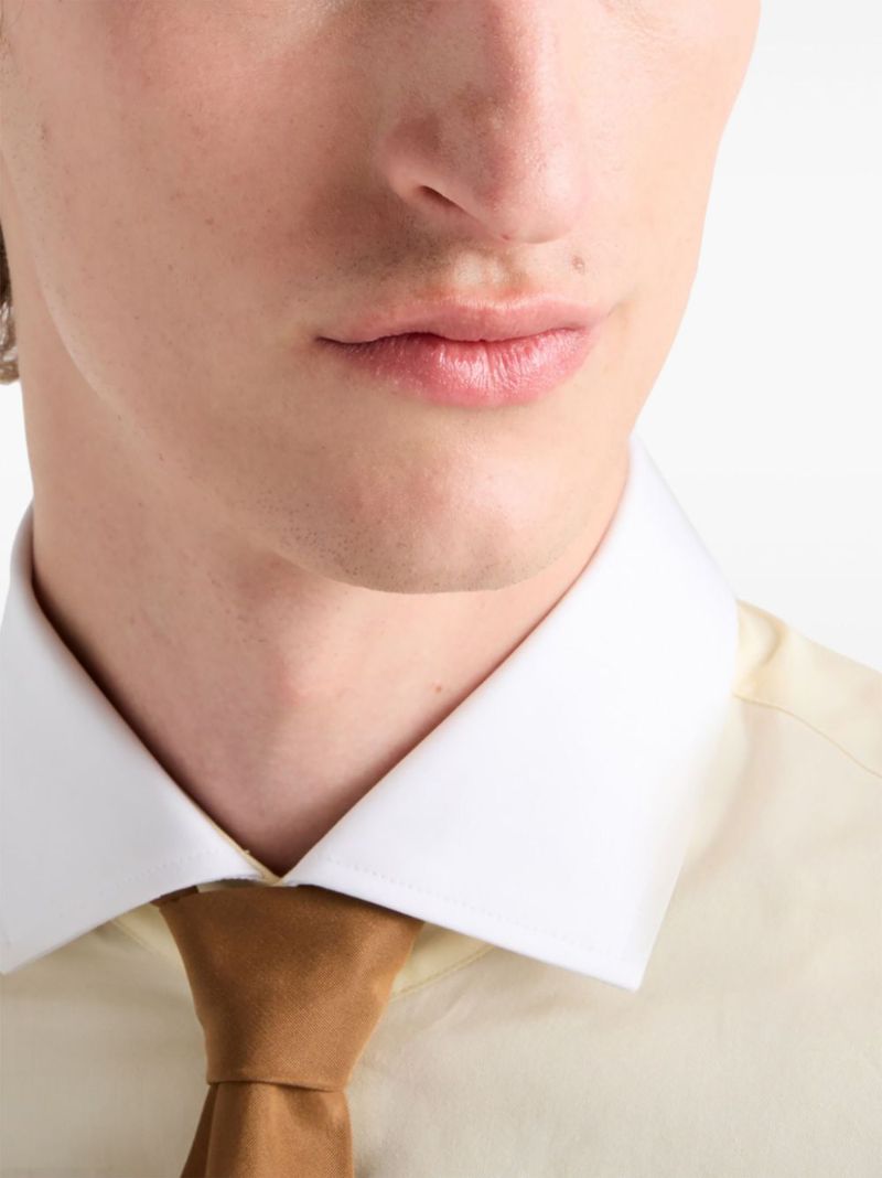 Yellow Two-tone Cotton Shirt
