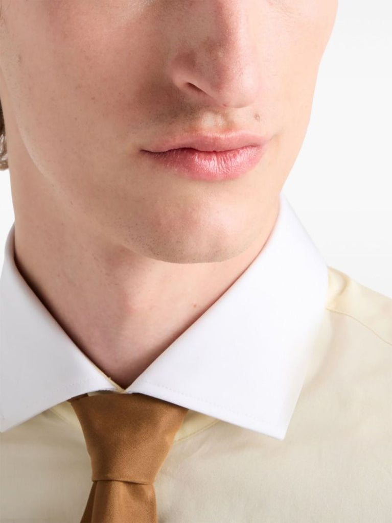 Yellow Two-tone Cotton Shirt