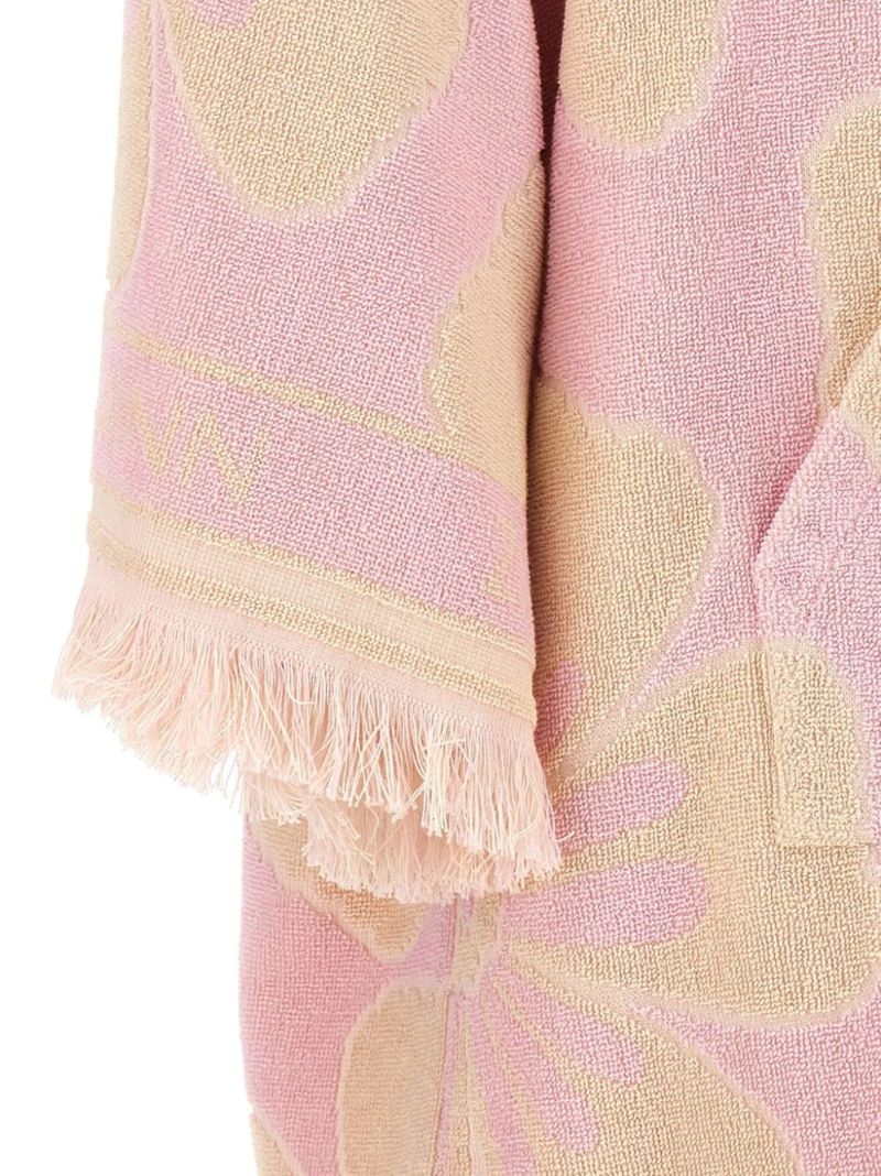 Pink Golden Hooded Towel Mini Dress