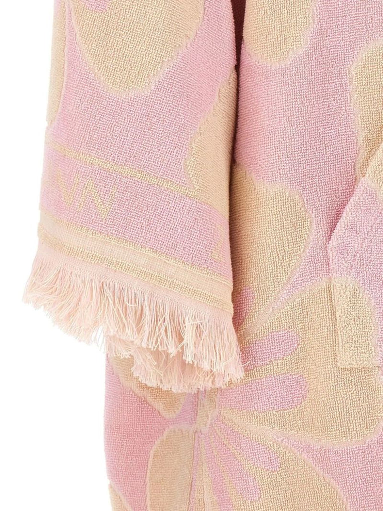 Pink Golden Hooded Towel Mini Dress