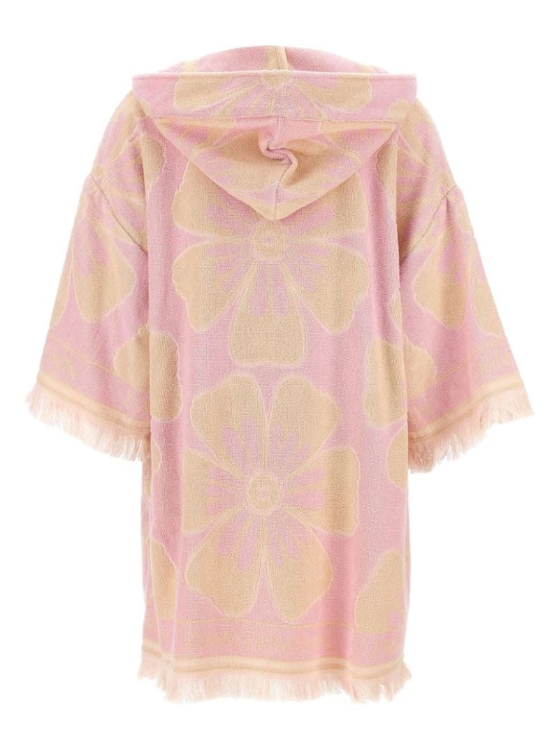 Pink Golden Hooded Towel Mini Dress