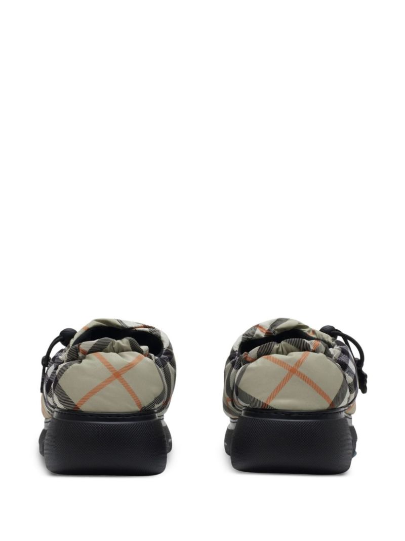 Green Pillow Checked Low-top Sneakers