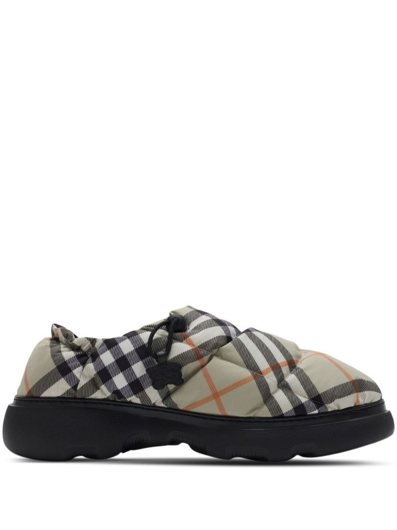 Green Pillow Checked Low-top Sneakers