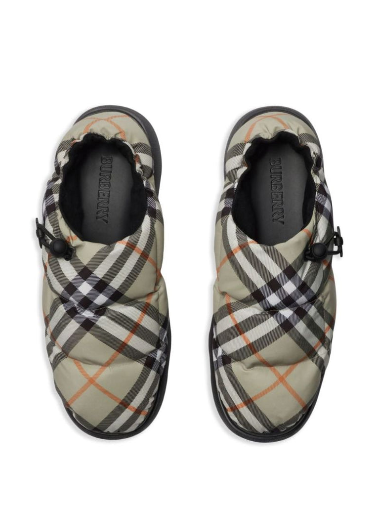 Green Pillow Checked Low-top Sneakers