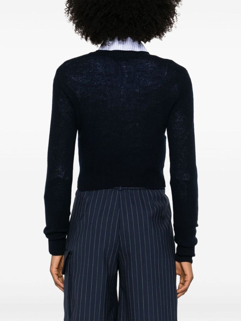 Logo-intarsia Cropped Jumper