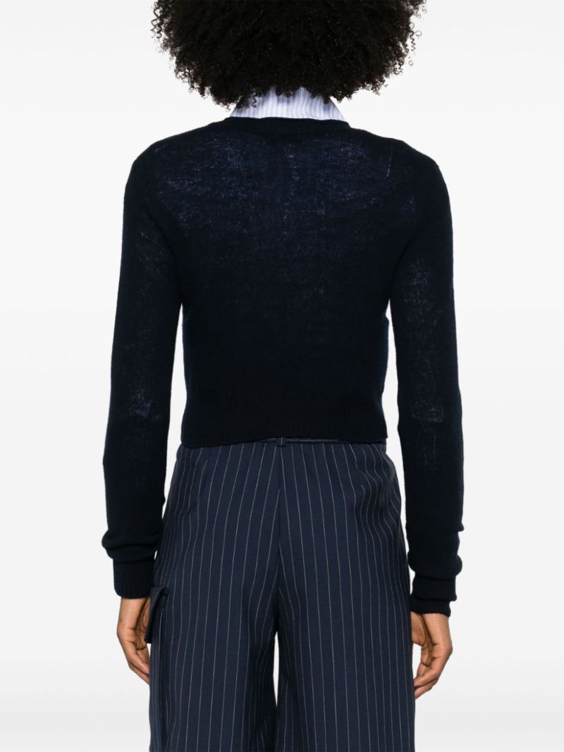 Logo-intarsia Cropped Jumper