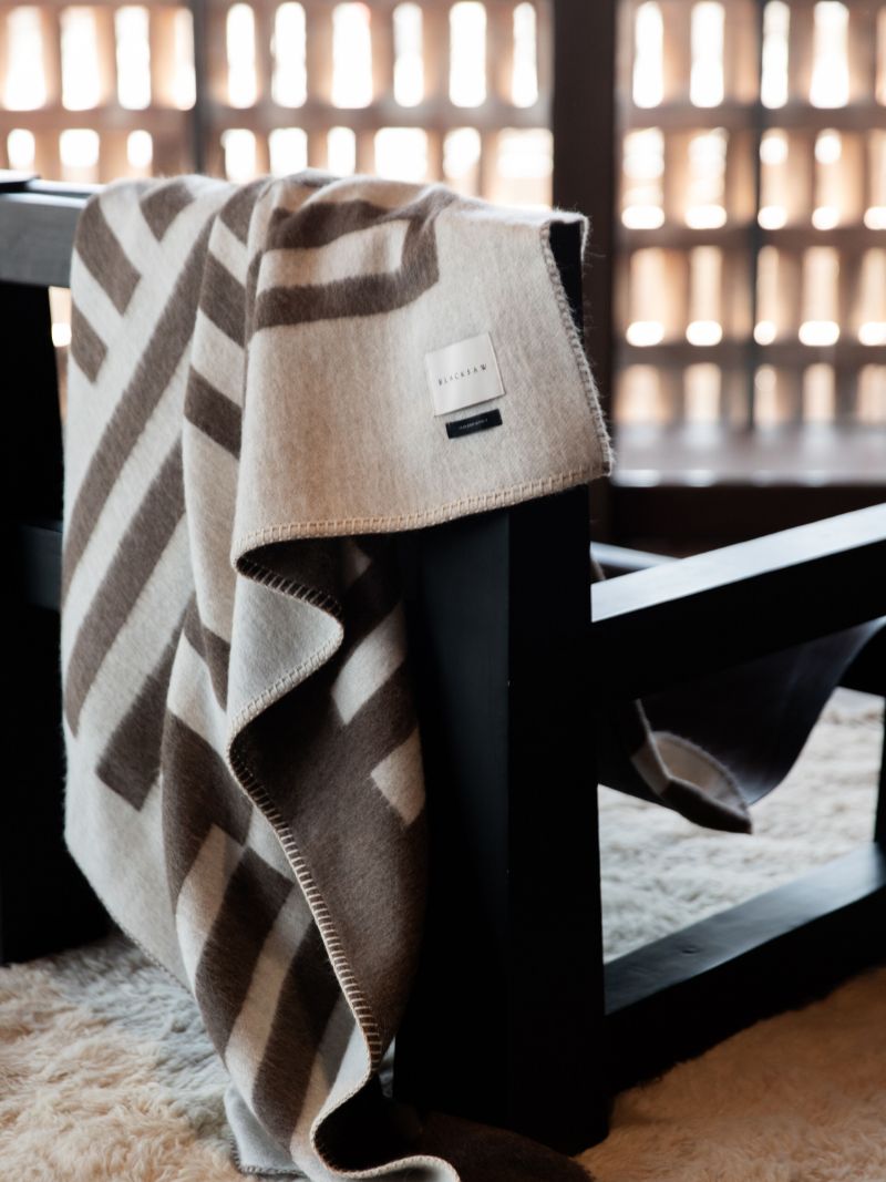 Neutral Rosin Reversible Alpaca Wool Throw