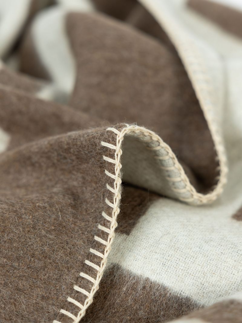 Neutral Rosin Reversible Alpaca Wool Throw