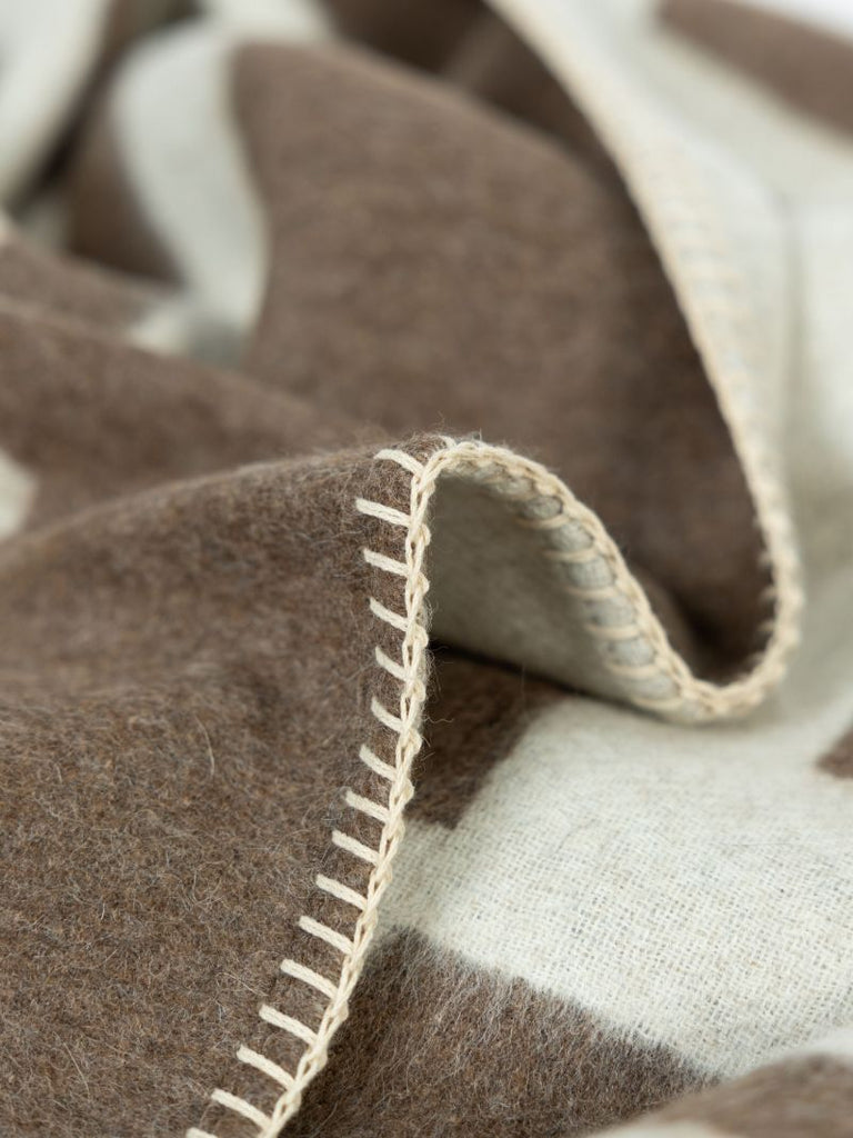 Neutral Rosin Reversible Alpaca Wool Throw