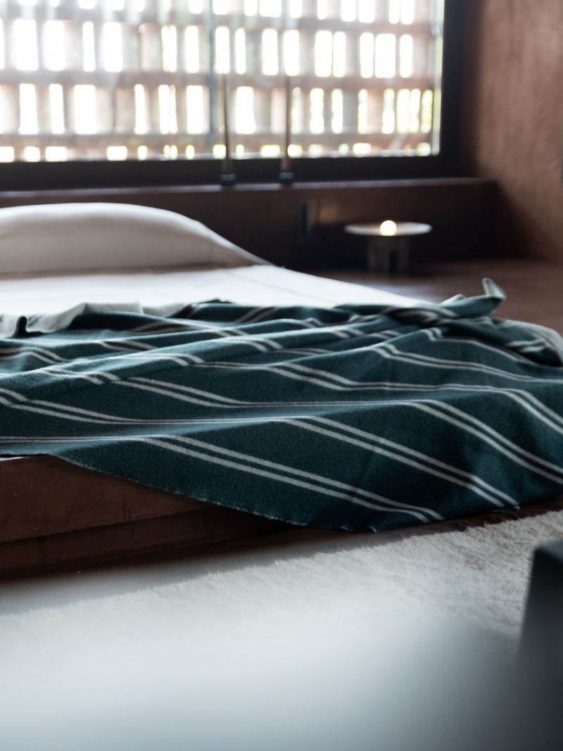 Green Straits Reversible Alpaca Wool Blanket