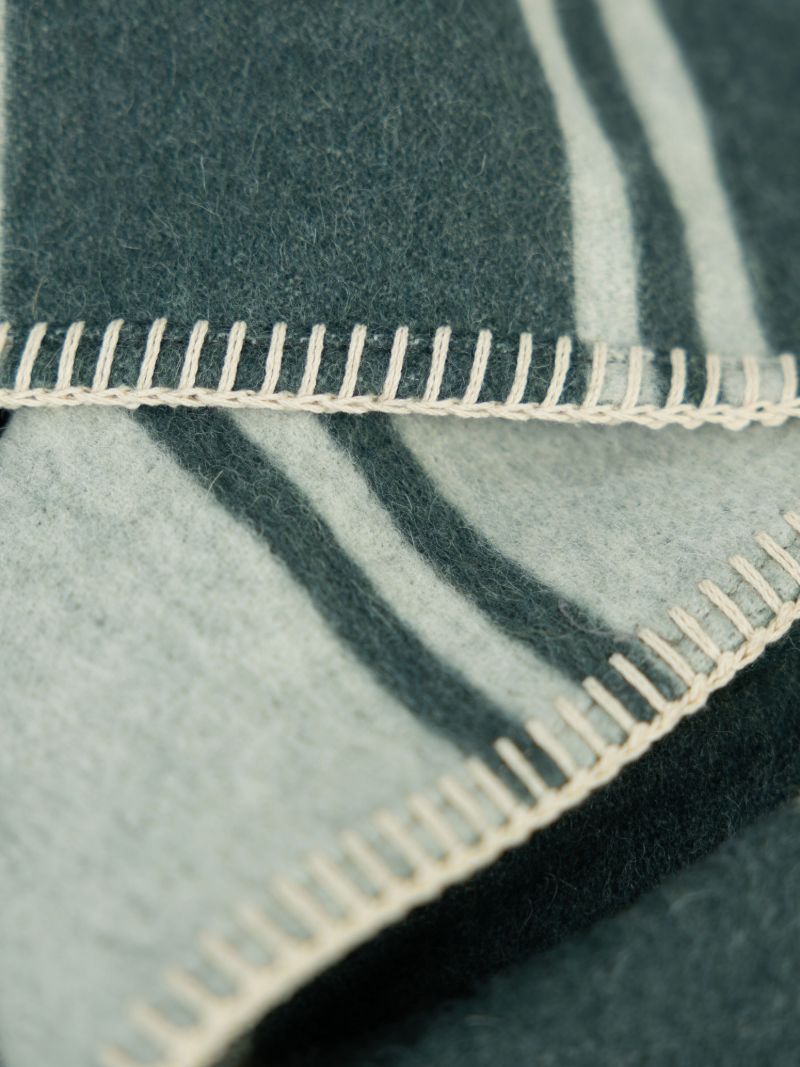 Green Straits Reversible Alpaca Wool Blanket
