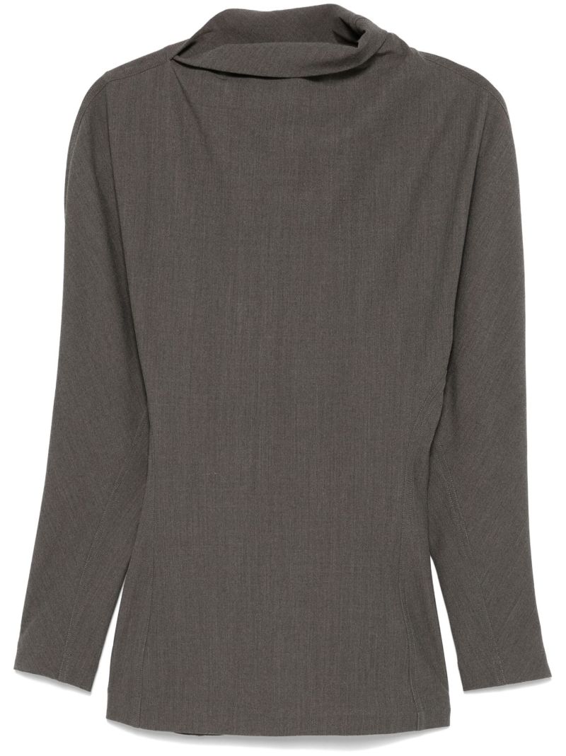 Draped-neck T-shirt
