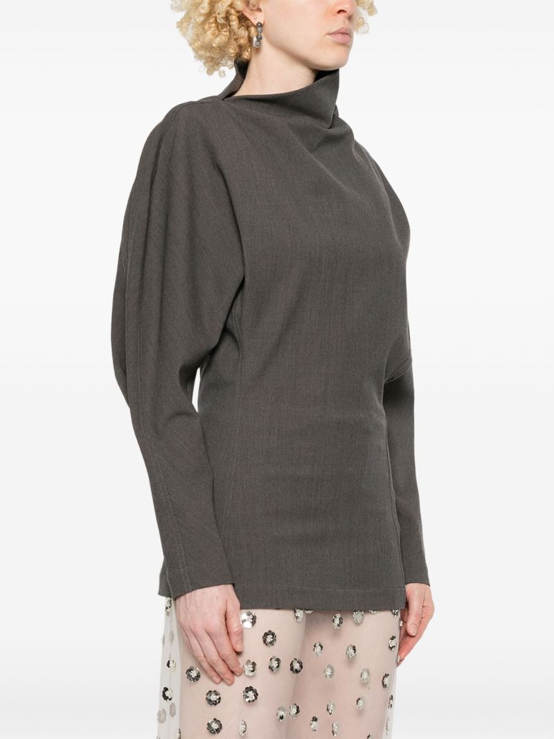 Draped-neck T-shirt
