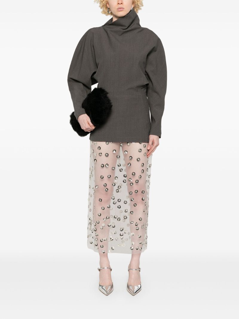 Draped-neck T-shirt