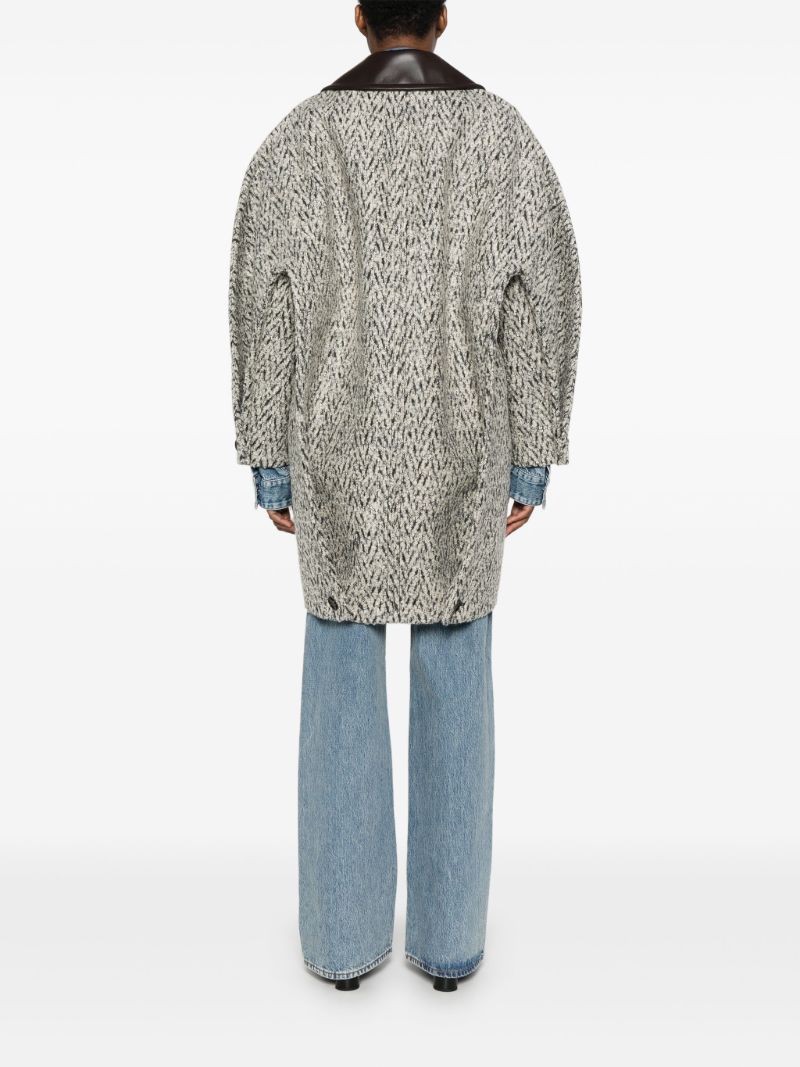Contrasting Collar Coat