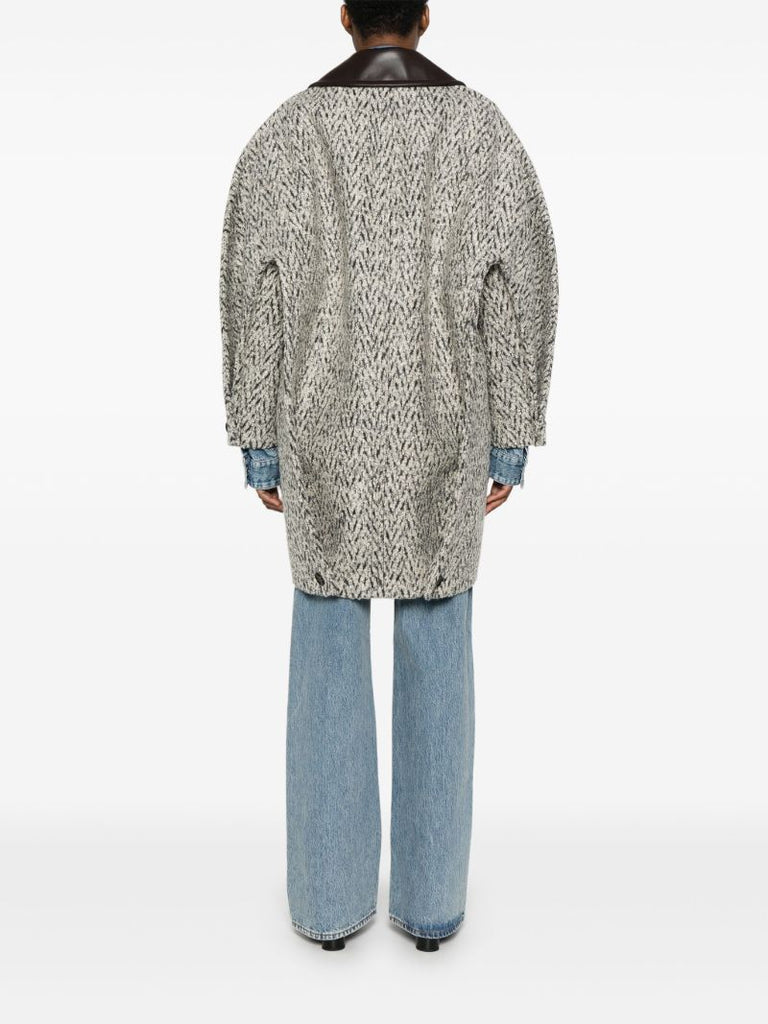Contrasting Collar Coat